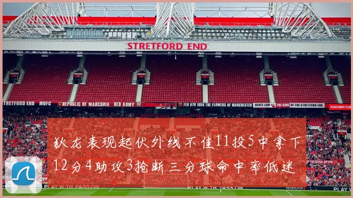 狄龙表现起伏外线不佳11投5中拿下12分4助攻3抢断三分球命中率低迷