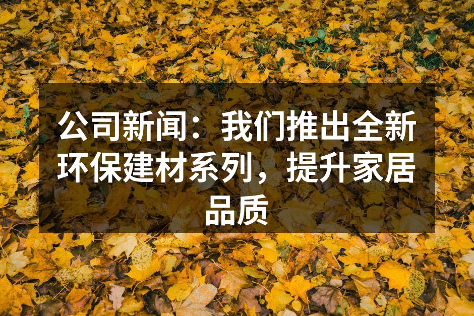 新系列环保建材展示